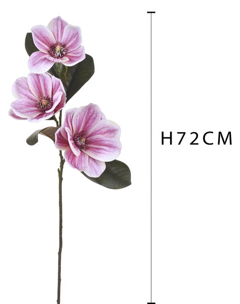 Set 4 Magnolie Real Touch Artificiali Altezza 72 cm Rosa