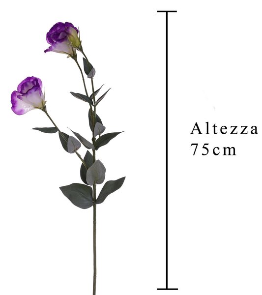 Set 6 Lisianthus Artificiali con Fiori Altezza 75 cm