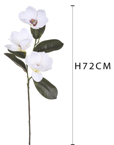 Set 4 Magnolie Real Touch Artificiali Altezza 72 cm Bianco