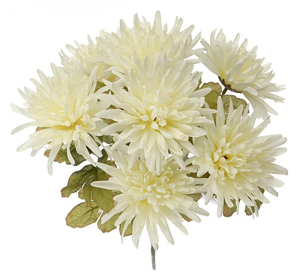 Set 6 Cespuglio di Spider Artificiale con 7 Fiori Altezza 35 cm Beige