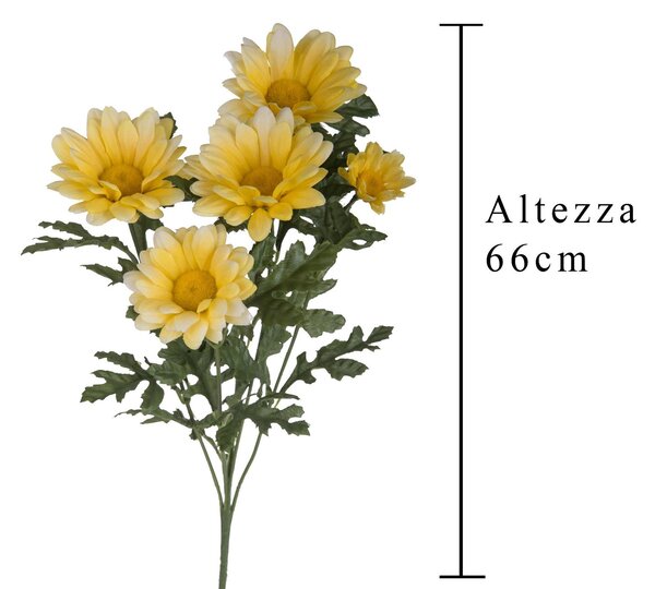 Set 6 Margherite Artificiali Altezza 66 cm Giallo