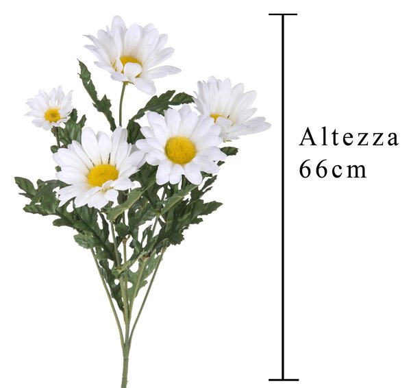 Set 6 Margherite Artificiali Altezza 66 cm