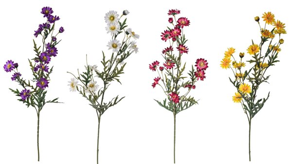 Set 6 Mazzetto di San Carlino Artificiali Composto da 18 Fiori Altezza 63 cm Multicolore