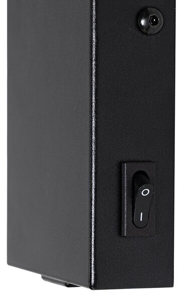 Applique da parete moderna nera con USB regolabile - Croft