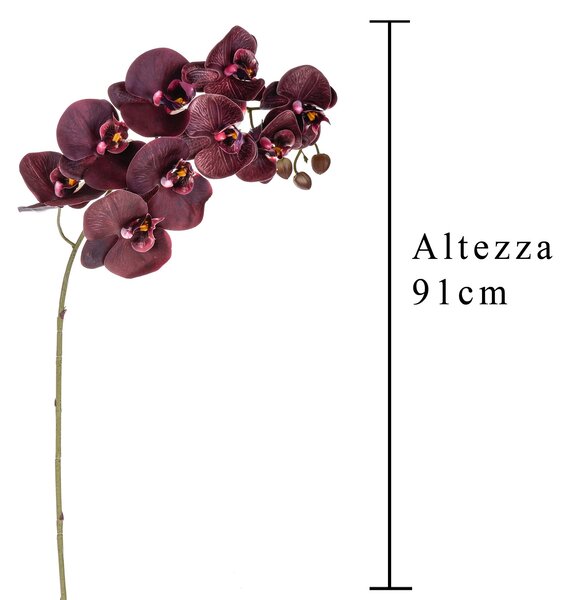Set 3 Phalaenopsis Artificiali Real Touch Artificiale con 9 fiori Altezza 91 cm