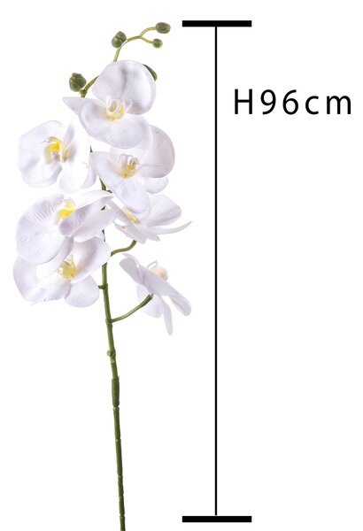 Set 6 Phalaenopsis Artificiali con 7 Fiori Altezza 96 cm Bianco