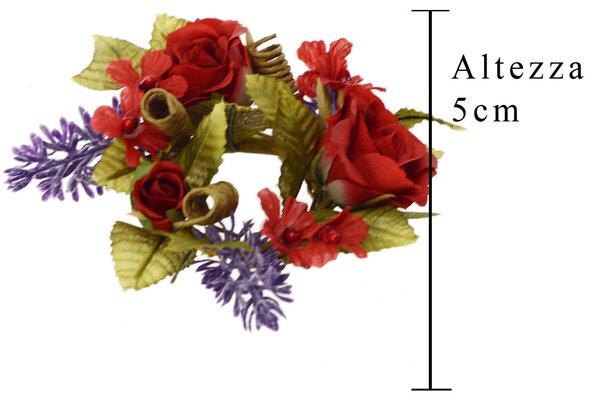 Set 9 Giro Candela con Rose e Lavanda Artificiali