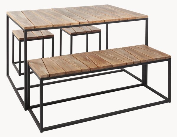 Set mobili da giardino in legno di robinia Alois 4 pz