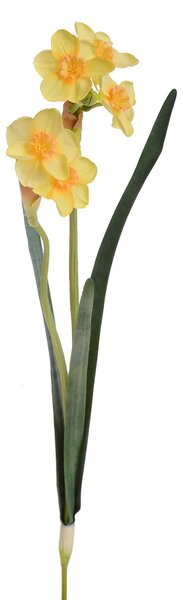 Set 6 Giunchiglia con 2 Fiori Artificiali Altezza 55 cm Giallo