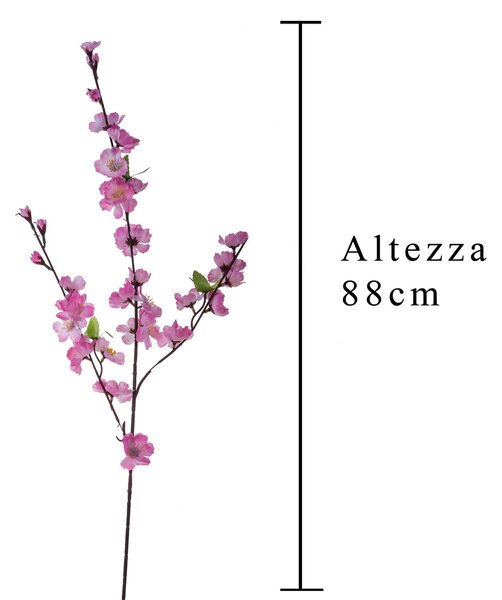 Set 8 Pesco Artificiale con 3 Diramazioni Altezza 88 cm Rosa