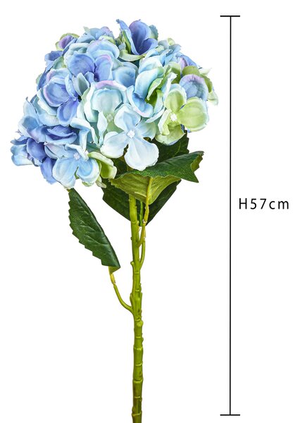 Set 4 Ortensia Artificiale Singola Altezza 57 cm Blu