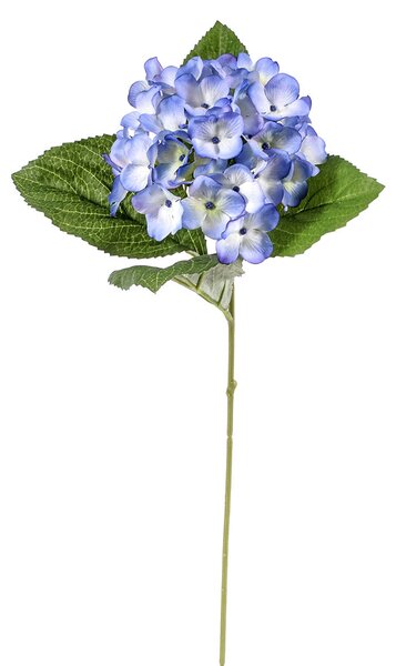 Set 8 Ortensia Artificiale con 4 Foglie Altezza 62 cm Blu