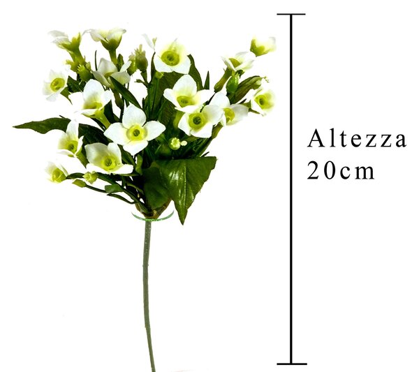Set 6 Pick Non Ti Scordar di Me Artificiale Altezza 20 cm Bianco