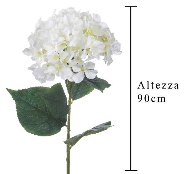 Set 4 Ortensia Artificiale Singola con 6 Fiori Artificiali Altezza 90 cm