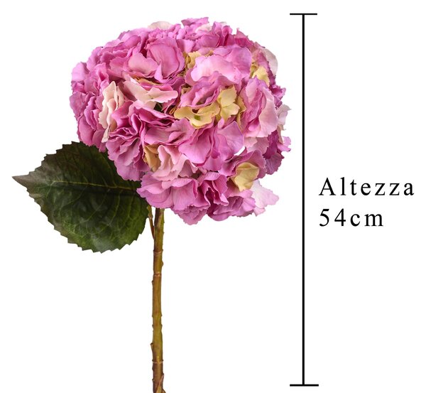 Set 2 Ortensia Artificiale Altezza 54 cm Rosa