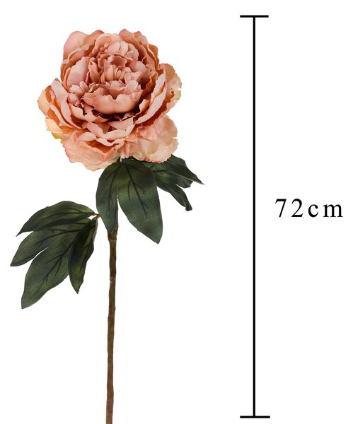 Set 3 Peonia Artificiale anticata Singola Altezza 72 cm