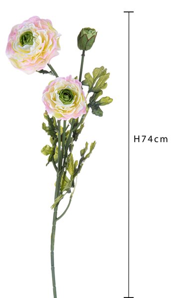 Set 6 Ranuncoli Artificiali Altezza 74 cm Rosa