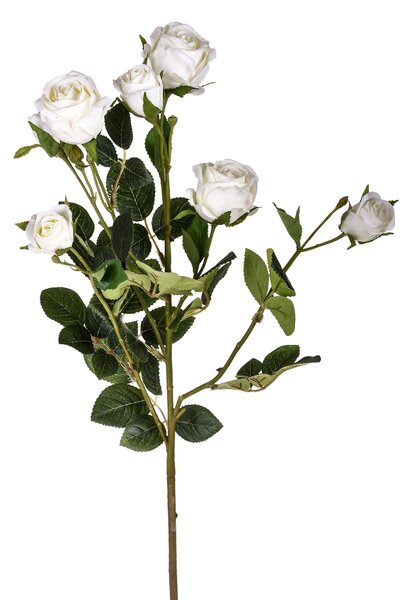 Set 2 Rami Artificiali con Rosa Altezza 74 cm Bianco