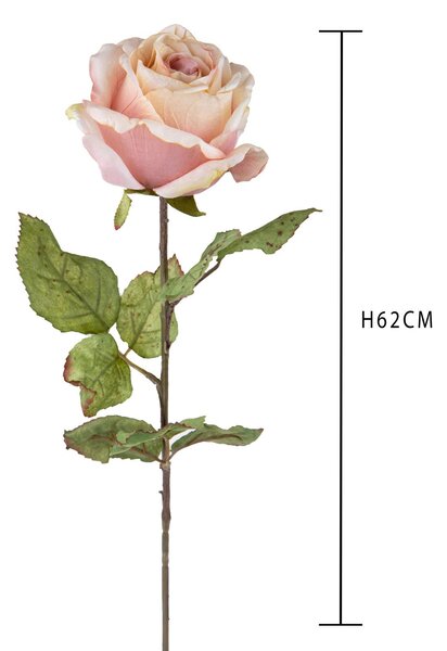 Set 4 Rose Artificiali con Dry Altezza 62 cm