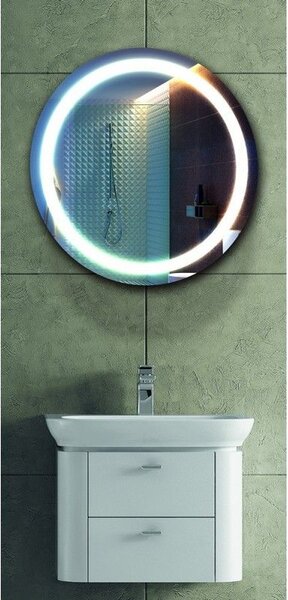 Specchio bagno led tondo con contenitore | KAM-138 - KAMALU