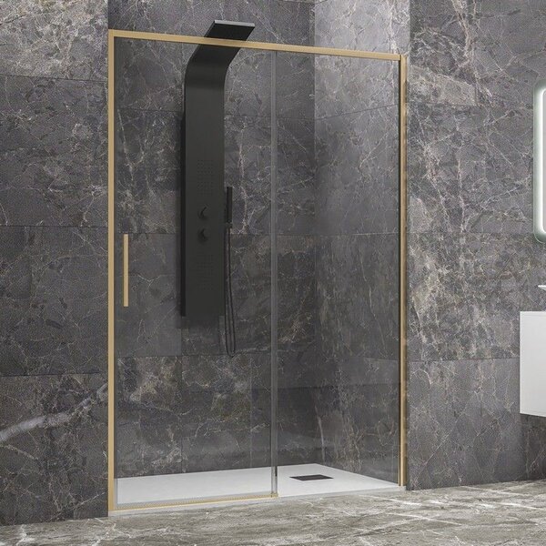 Porta doccia 100 cm oro spazzolato altezza 200h | KLA4000G - KAMALU