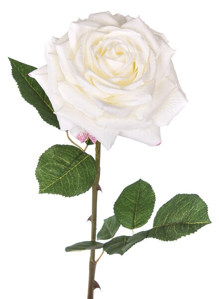 Set 4 Rose Artificiali Aperta Altezza 79 cm Bianco