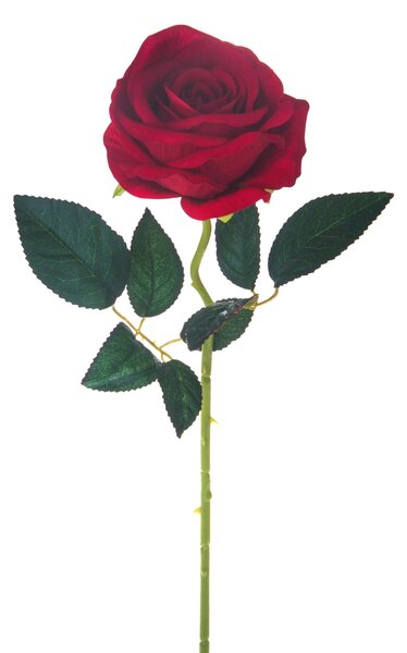 Set 12 Rose Artificiali Velvet Singola Altezza 55 cm Rosso