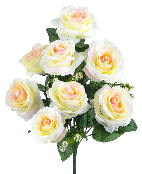 Set 3 Bouquet Artificiale con 9 Rose Altezza 43,5 cm