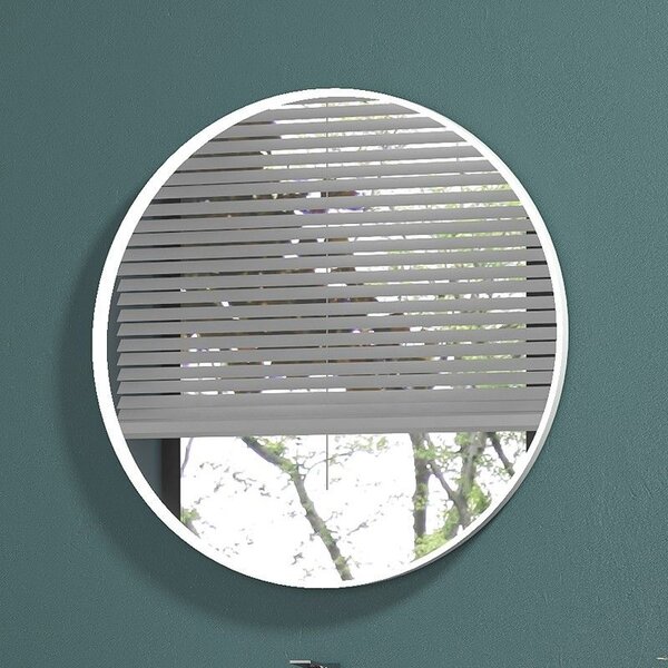 Specchio tondo led retroilluminato 80 cm cornice bianca | KAM-S8000B - KAMALU