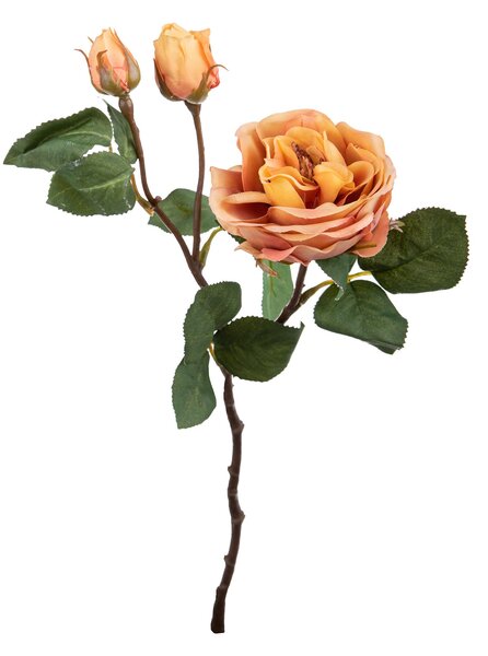 Set 12 Rose Artificiali Romantica a 3 Diramazioni Altezza48 cm Giallo