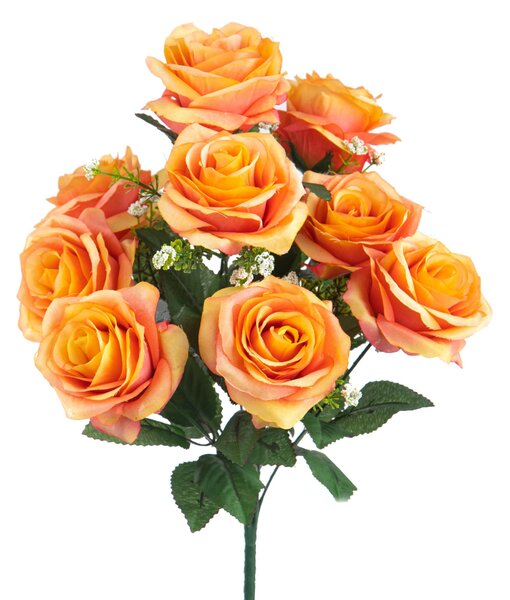 Set 3 Bouquet Artificiale con 9 Rose Altezza 43,5 cm