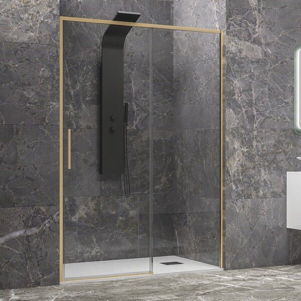 Kamalu porta doccia 110 cm oro spazzolato altezza 200h | kla4000g