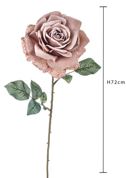 Set 4 Rose Artificiali Madonna Altezza 70 cm Beige