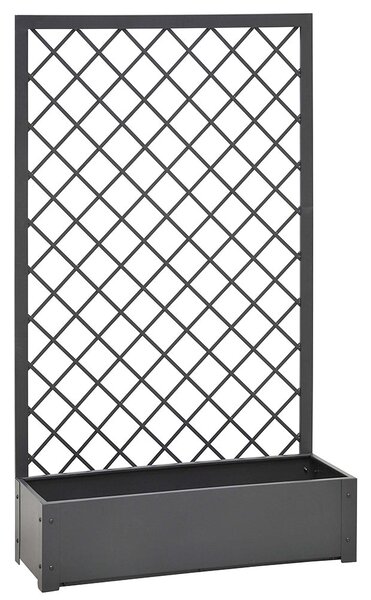 Fioriera da Giardino in Metallo 90x32xH150cm Rama Steel Jasmine Antracite