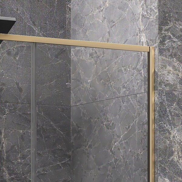Kamalu porta doccia 110 cm oro spazzolato altezza 200h | kla4000g