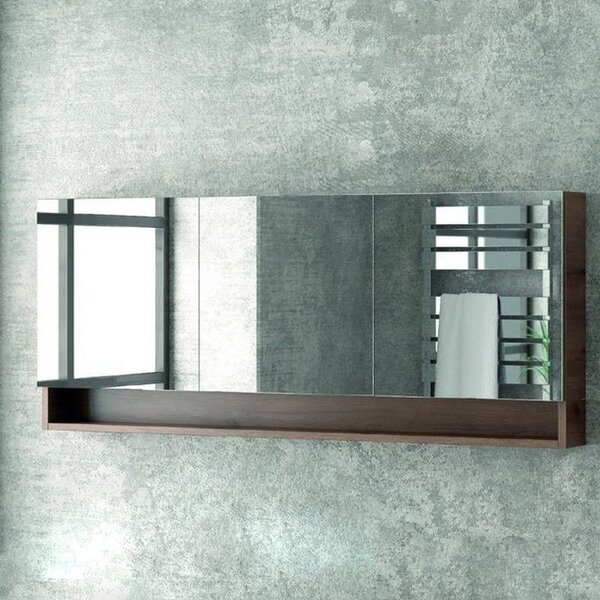 Specchio bagno 155cm contenitore con 3 ante e 2 ripiani | SP-155BS - KAMALU