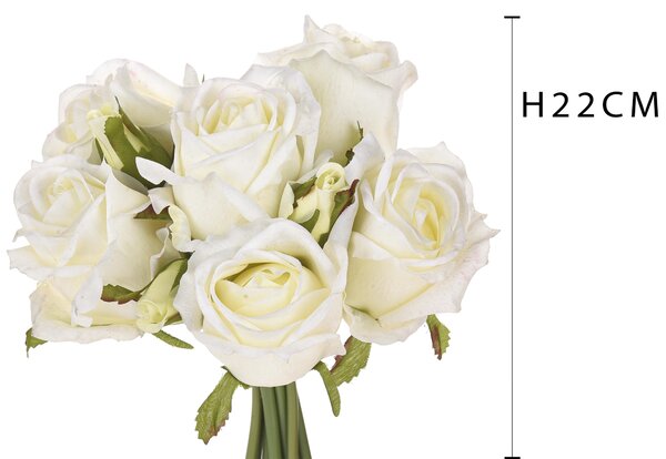 Bouquet Artificiale con Altezza 22 cm Nat Touchm Bianco