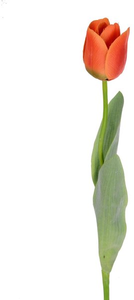 Set 6 Tulipani Artificiali con Foglie Altezza 67 cm Arancio