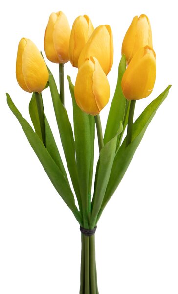 Set 3 Mazzi di 7 Tulipani Artificiali Altezza 37 cm Giallo