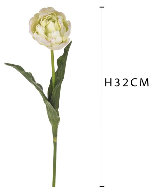 Set 4 Tulipani Artificiali con Real Touch Altezza 67 cm Verde