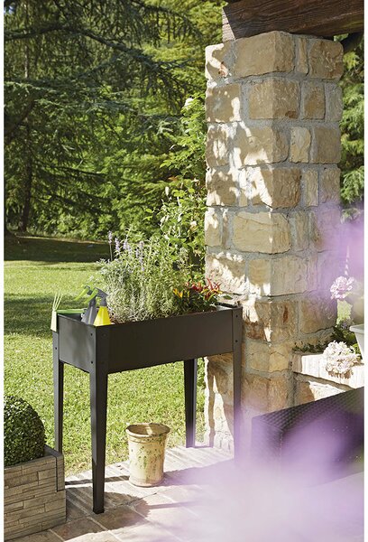 Fioriera Orto Urbano da Giardino in Metallo 81,5x41xH81cm Rama Standy Antracite
