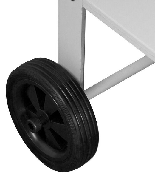 Fioriera Orto Rialzato da Giardino 97x56x90 cm in Metallo con Ruote Bianco