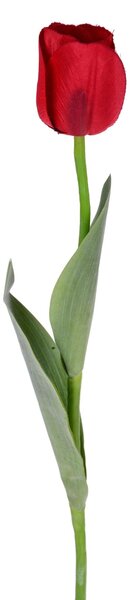 Set 6 Tulipani Artificiali con Foglie Altezza 67 cm Rosso