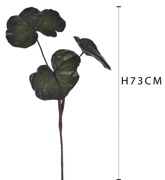Set 3 Foglia di Ligularia Artificiale Altezza73 cm Verde