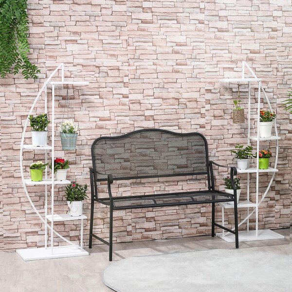 Set 2 Fioriere 5 Ripiani 53x33x154 cm in Metallo Bianco