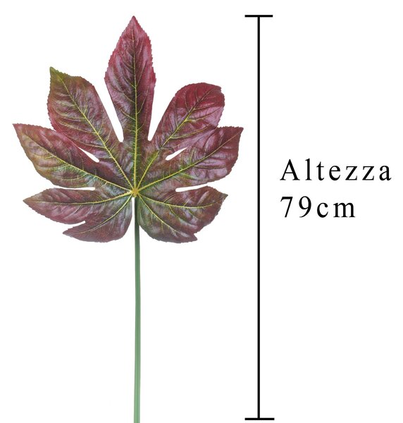 Set 6 Foglie di Aralia Artificiale Altezza 79 cm Verde