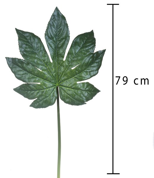 Set 6 Foglie di Aralia Artificiale Altezza 79 cm Verde