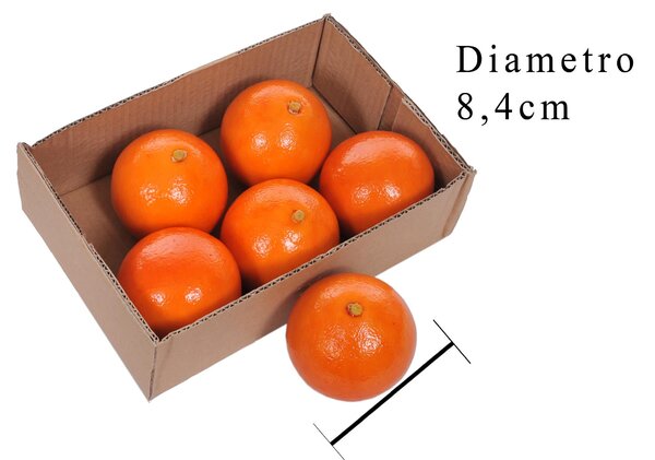 Set 2 Arancio Artificiali Tarocco 6 Pezzi Larghezza 8,4 cm