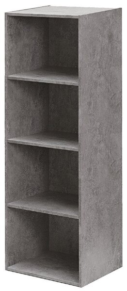 Libreria 4 ripiani 40x29x132 cm in Legno Cemento