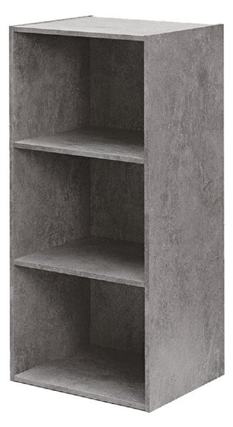 Libreria 3 ripiani 40x29x89 cm in Legno Cemento